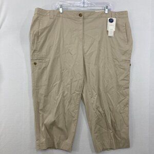 New Charter Club size 24W Cream Beige Classic Fit Straight Leg Capri Pants